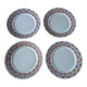 4 assiettes plates anciennes en terre de fer