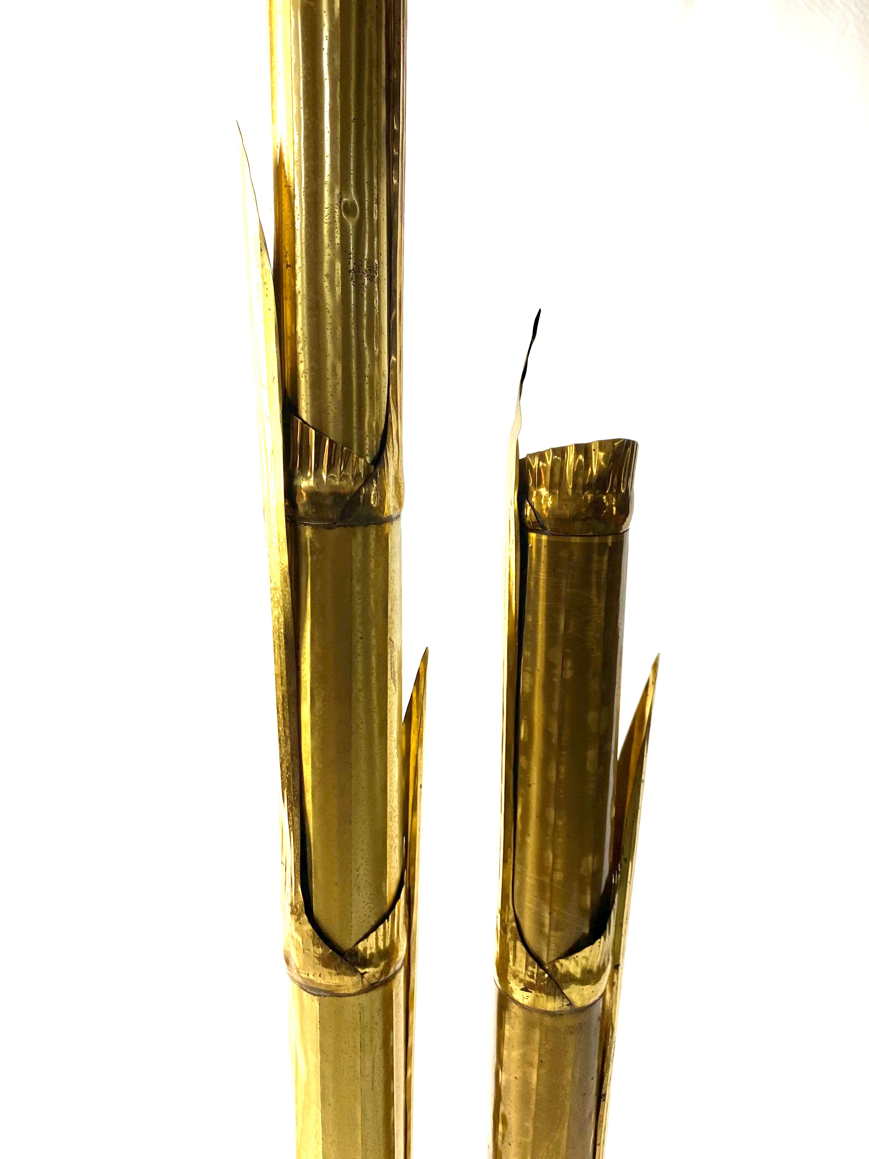 Pair of lampposts "Canna di Bambù" created by G&C studio and Disegno Rome, Italy, 1970