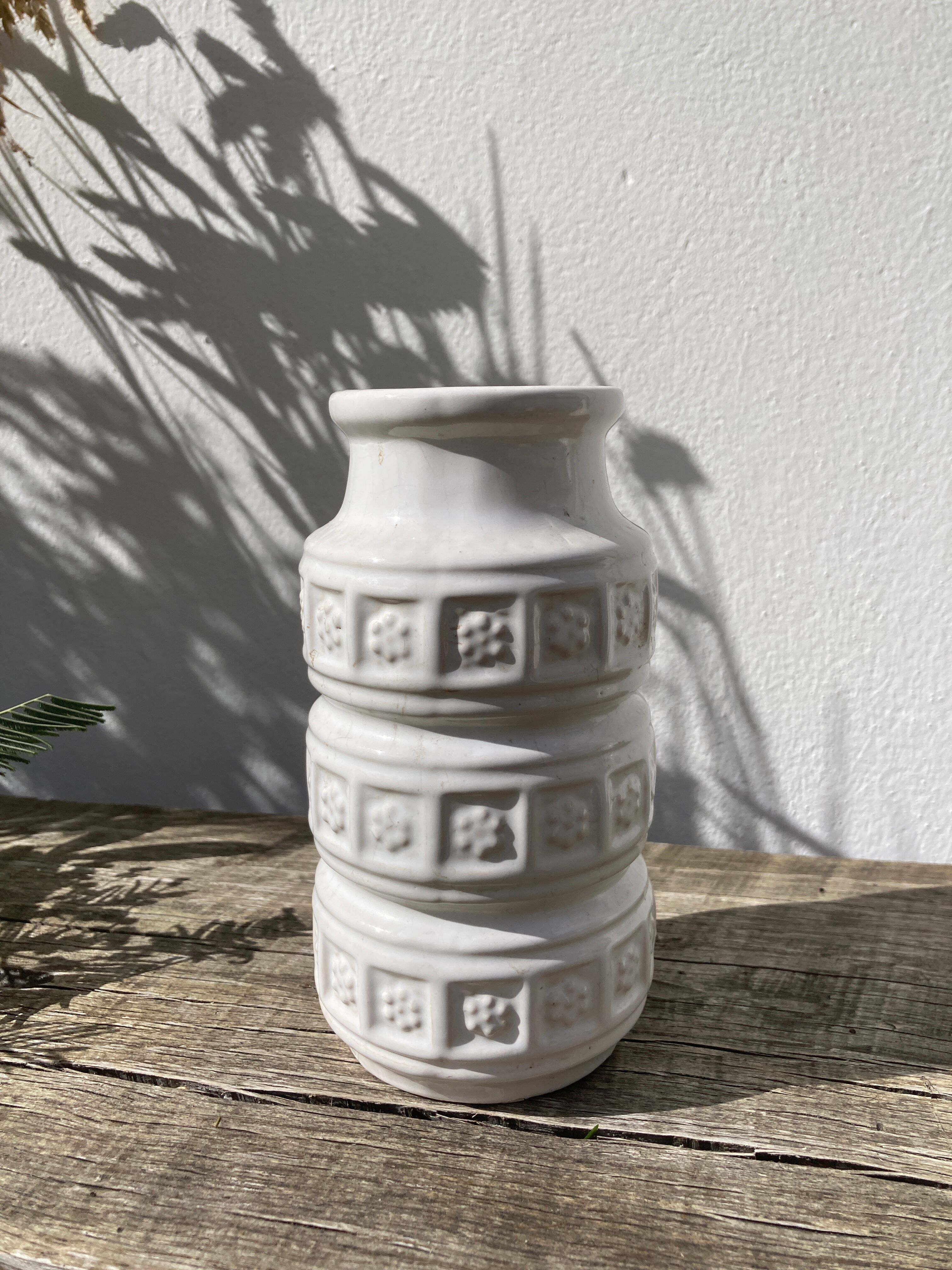 German white ceramic vase 1970 scheurich keramik white