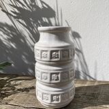 German white ceramic vase 1970 scheurich keramik white