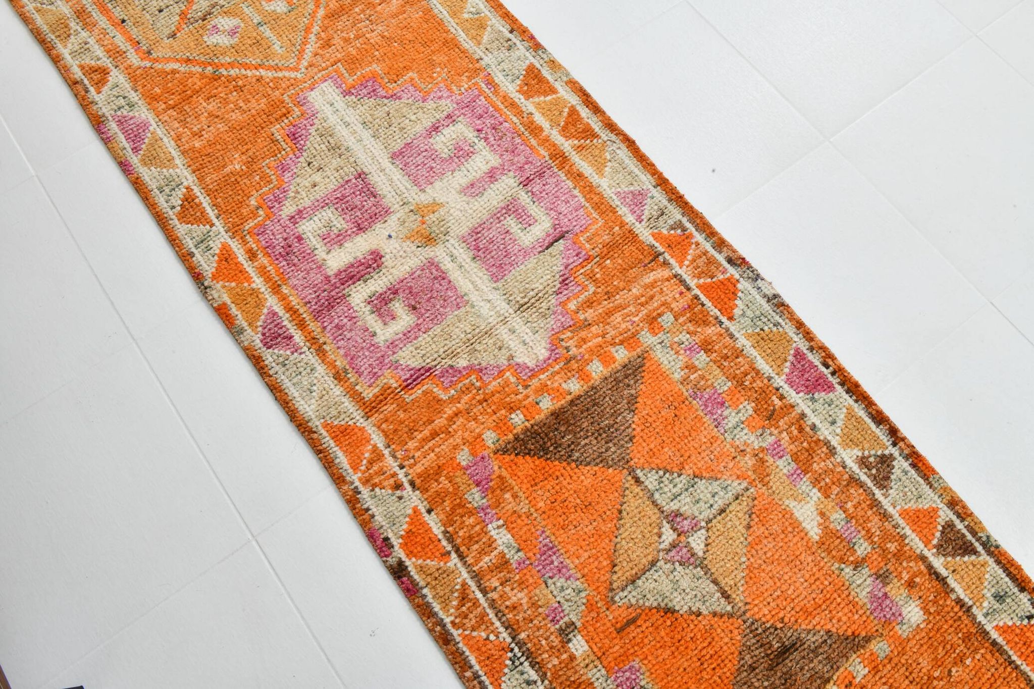 3x13  Long Turkish Vintage Runner Rug, 79x399Cm