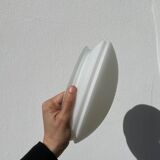 White glass and stainless steel ceiling light