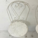 Set of 4 vintage wrought iron garden chairs 60's