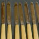 Set of 11 cheese knives or vintage dessert stainless steel blade.