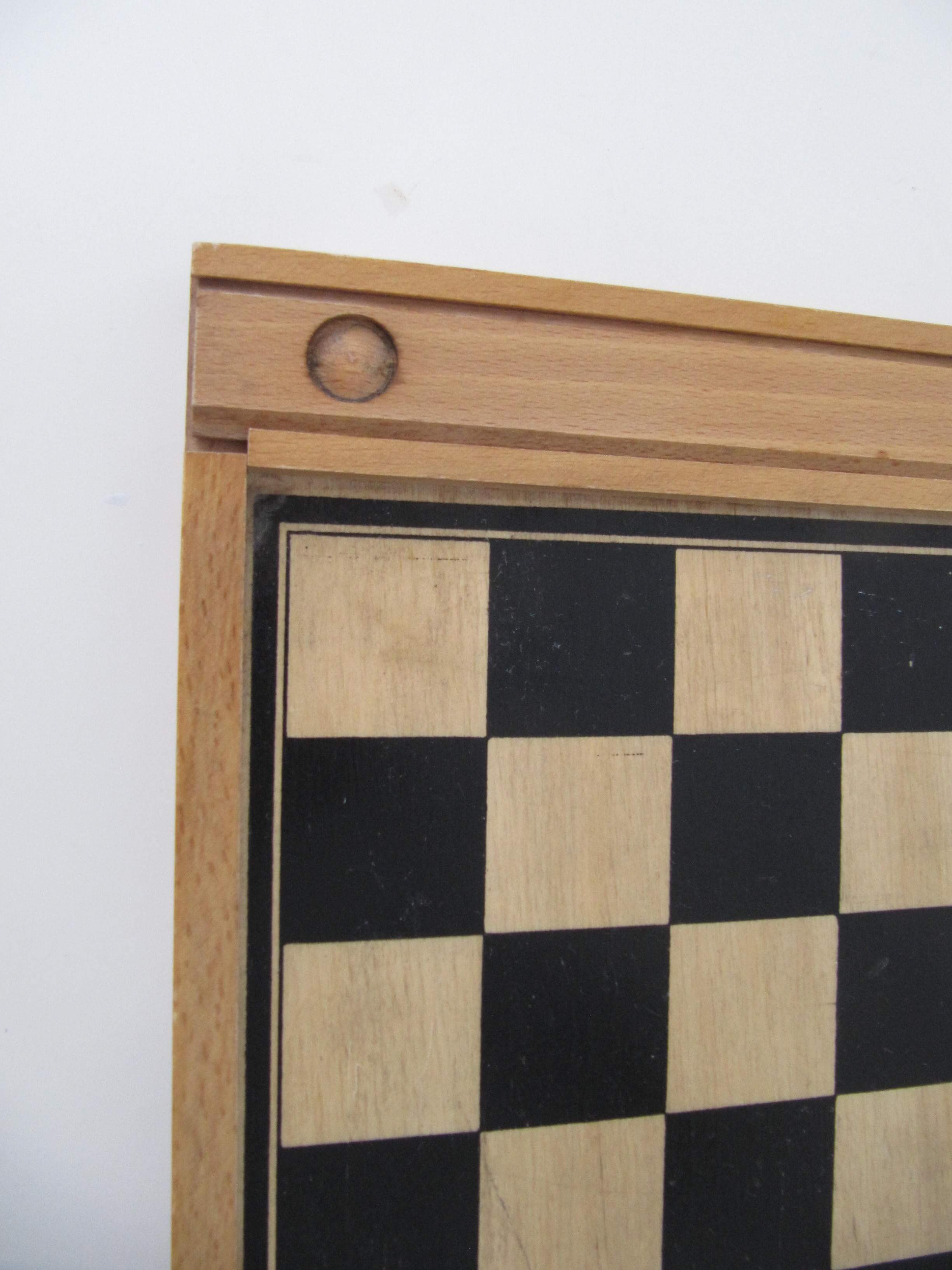 Old wooden checkers game
