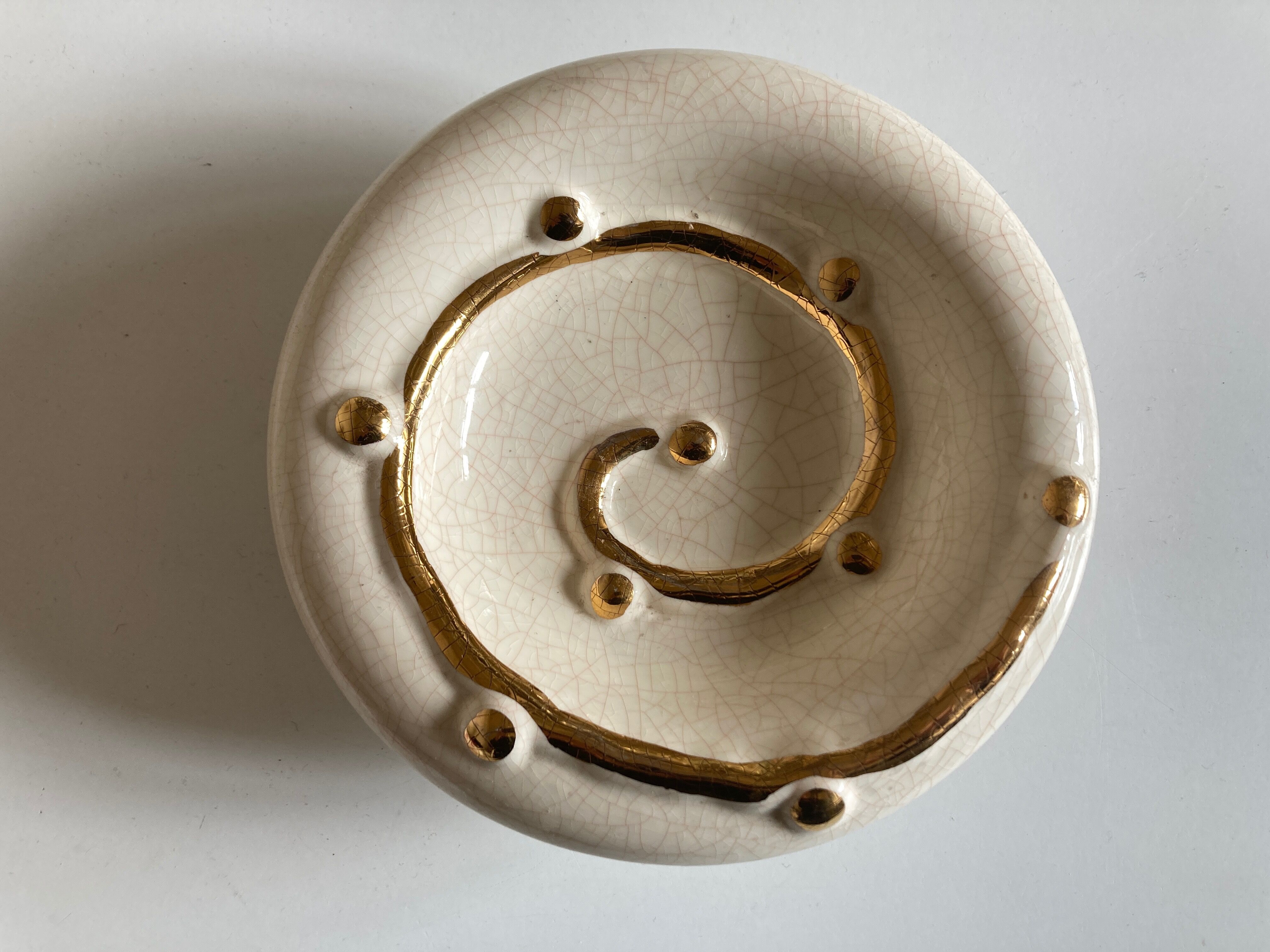Empty pocket modernist swirl 1960 faience de Longwy