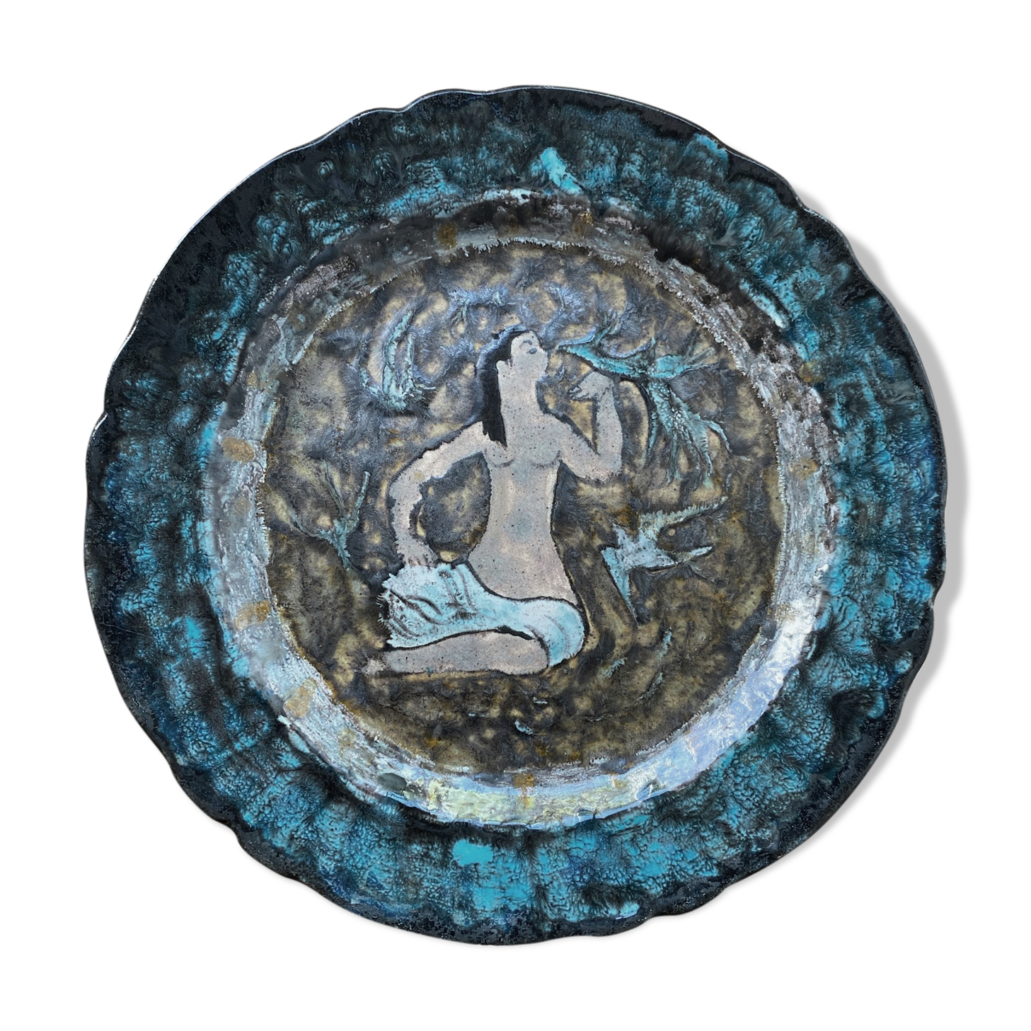 Enamelled stoneware dish Martine Le Pétillon Quimper