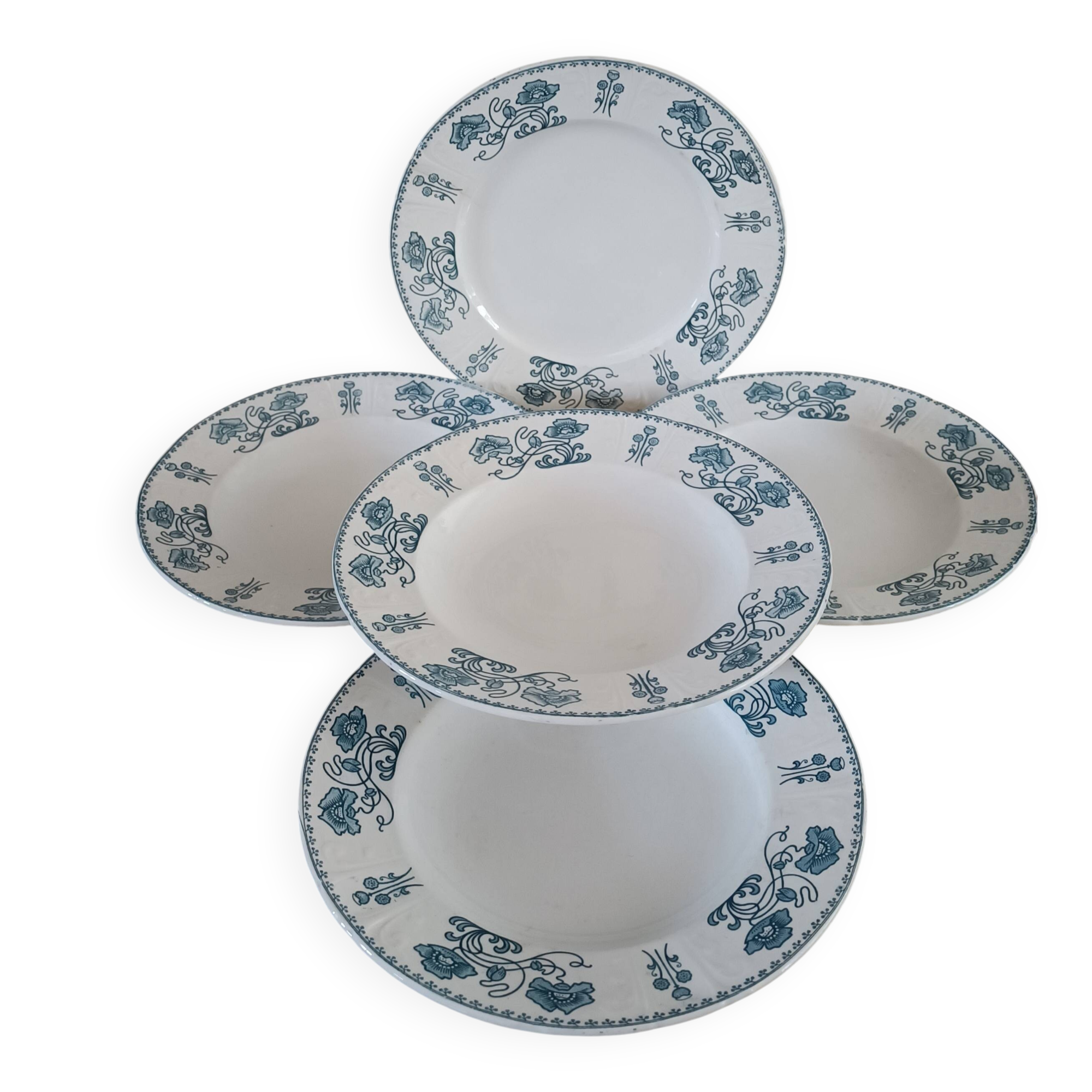 4 plates Sarreguemines 1900