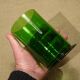 Cylinder vase in green glass ht 14.5 cm vintage 70's 80's