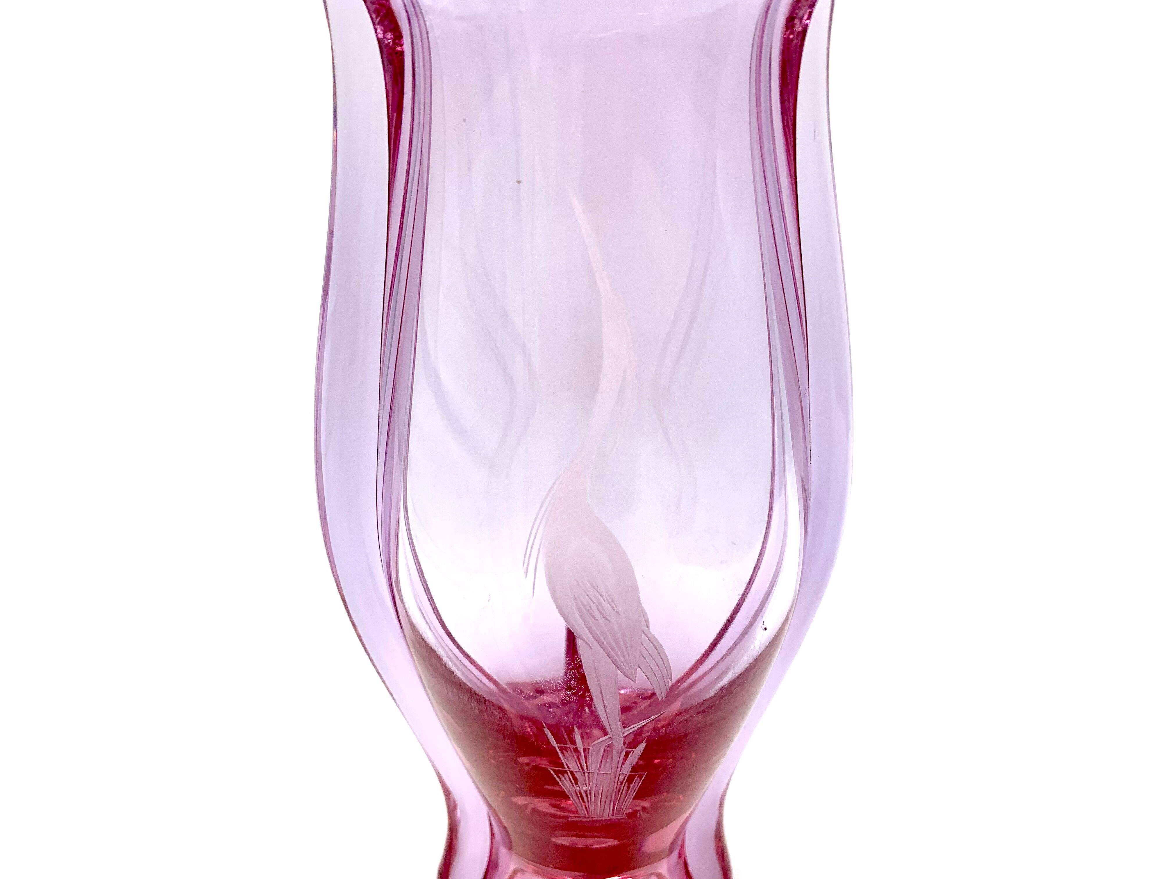 Pink Vase, M. Klinger Zelezny Brod, Czechoslovakia, 1960s