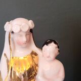 Virgin and Child + small vase. Gilded with fine gold