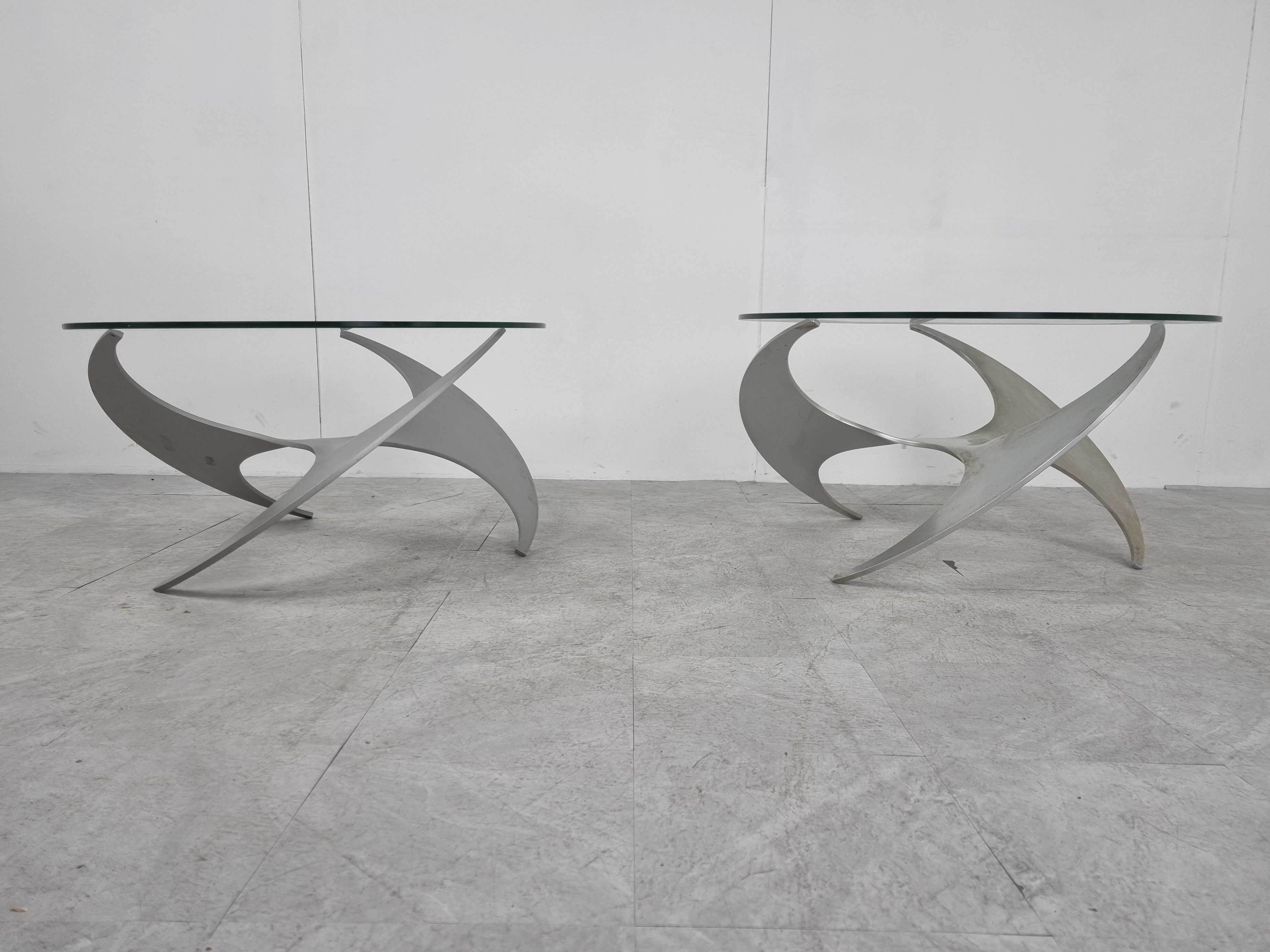 Vintage propellor coffee tables by Knut Hesterberg, 1960s - set of 2