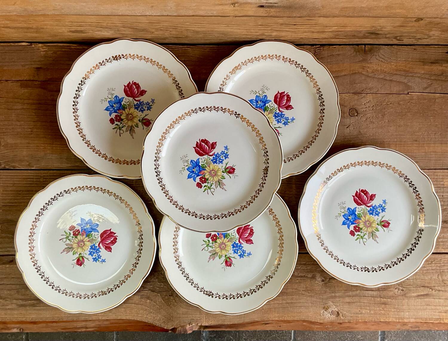 6 Sarreguemines plates