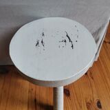 Rustic vintage solid wood tripod stool painted