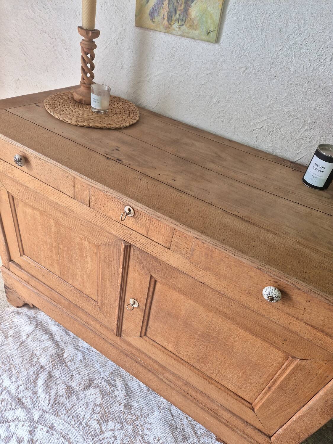 Vintage solid oak sideboard