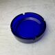 Blue glass ashtray