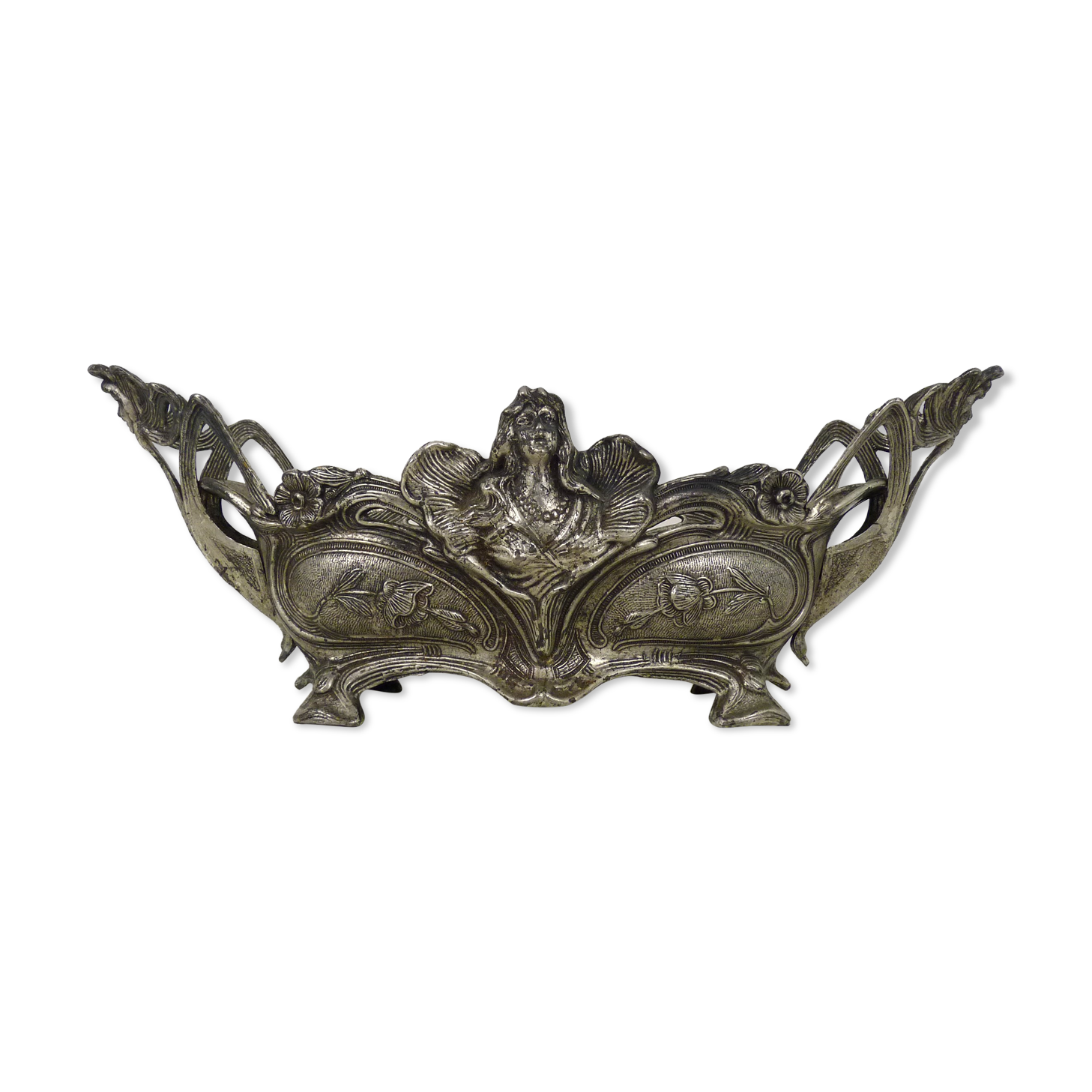 Silver bronze planter Art Nouveau era