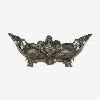 Jardinière en bronze argenté époque Art Nouveau