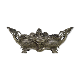 Jardinière en bronze argenté époque Art Nouveau