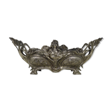 Jardinière en bronze argenté époque Art Nouveau