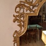 Console and its mirror in bronze and marble