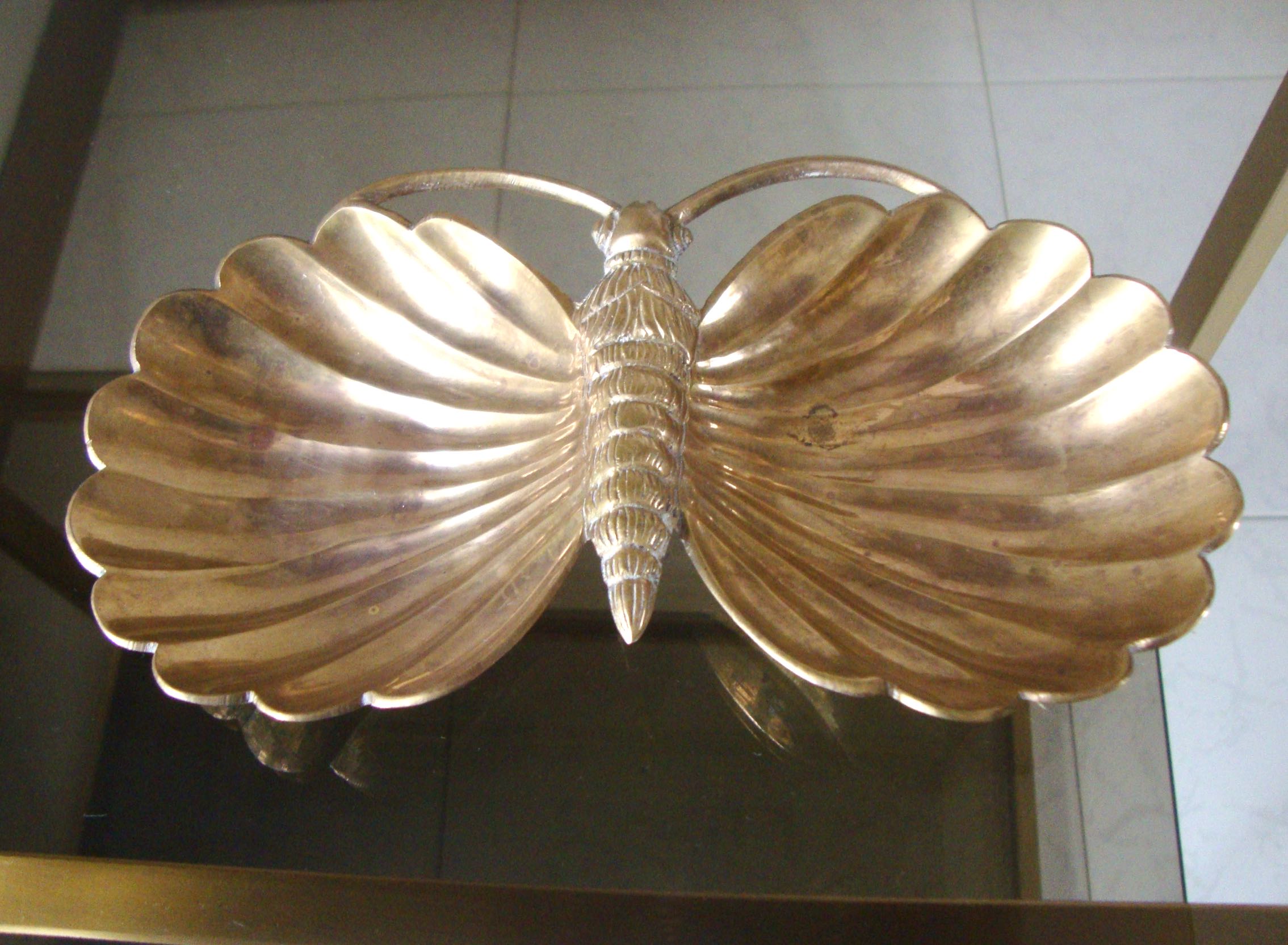 Brass butterfly trinket bowl