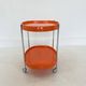 Space Age Chrome Serving Trolley with Orange Plastic Trays, 1970s