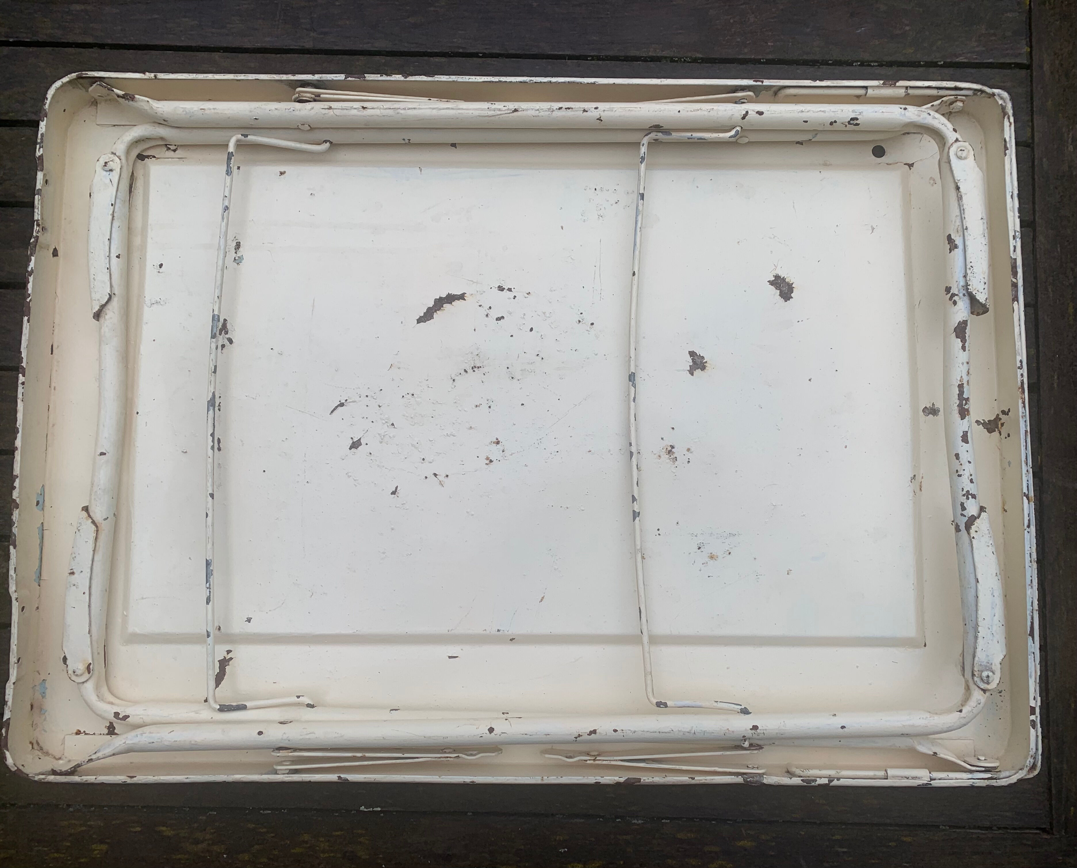 Folding iron side table