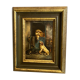 Painting signed Andorsch oil on panel with dogs and horse
