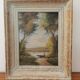 Oil on canvas old landscape painting