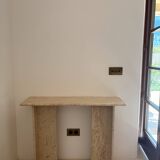 beige travertine marble console david stone marble desk console