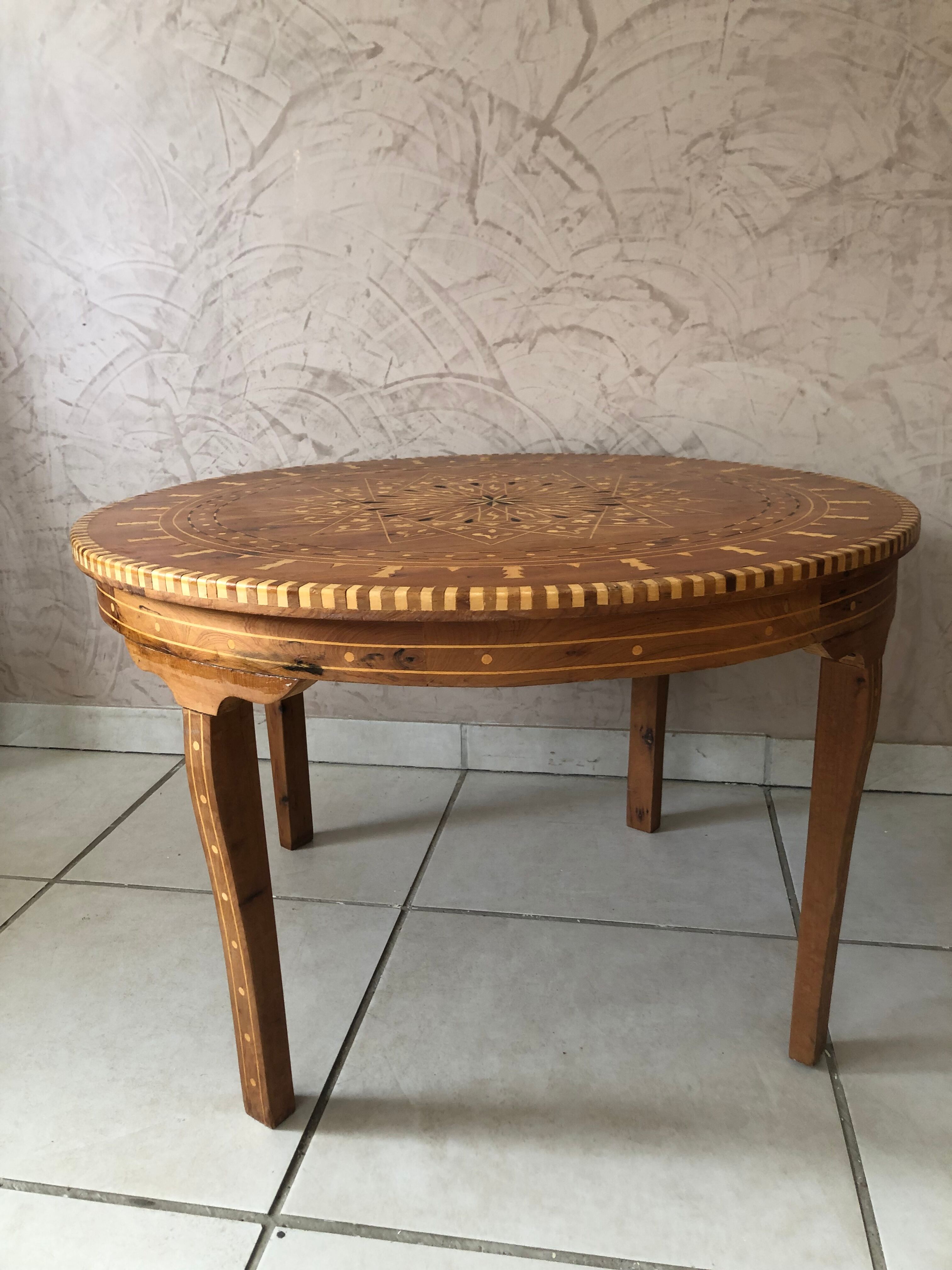Moroccan marquetry table