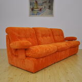 Orange corduroy modular sofa, 1970s.