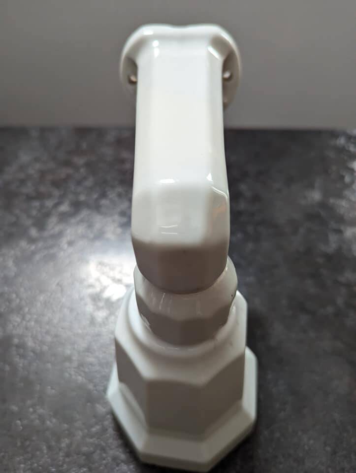 Old white porcelain wall lamp art deco bathroom 1930 opaline tulip 1930