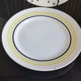 6 old flat plates mismatched Terre de Fer
