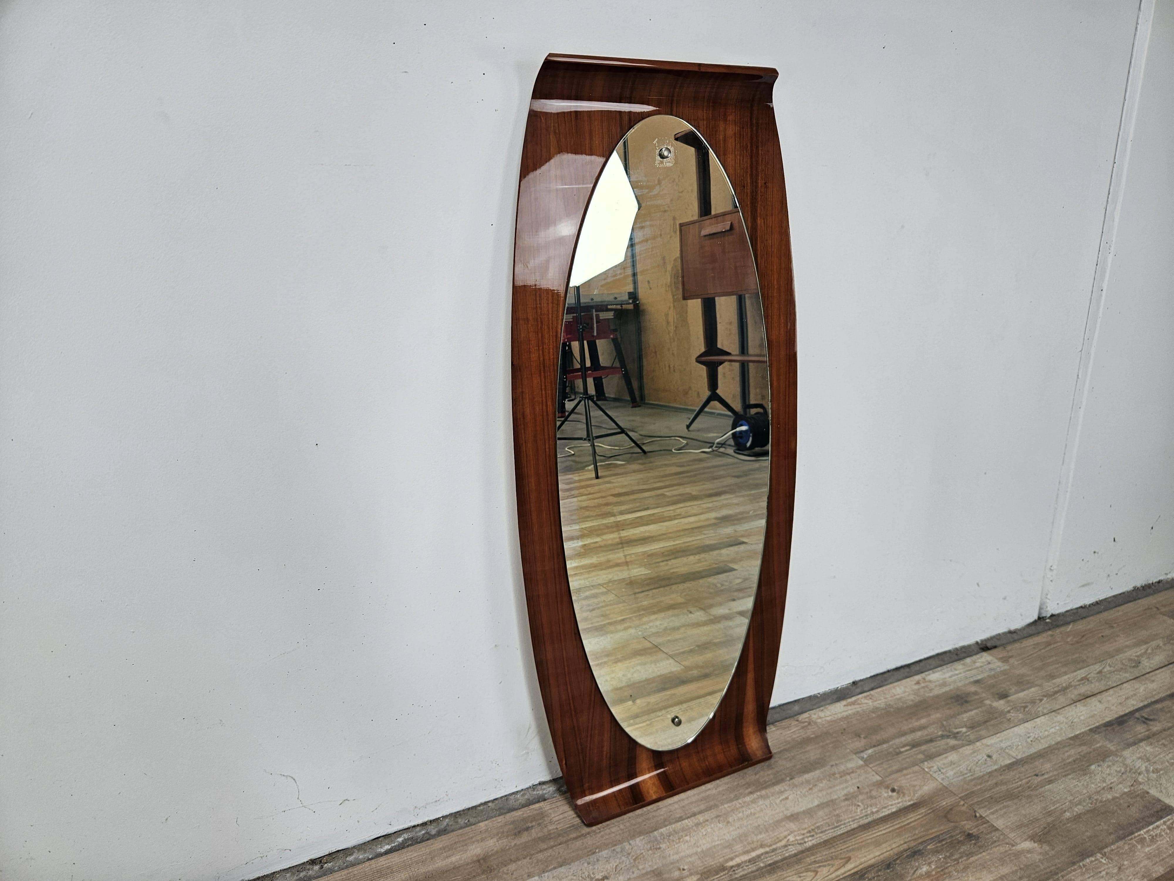 Curved plywood wall mirror by Campo e Graffi, 1960s