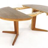 Bernhard Pedersen and Son oak round 2x extendable dining table 'Bogvad'