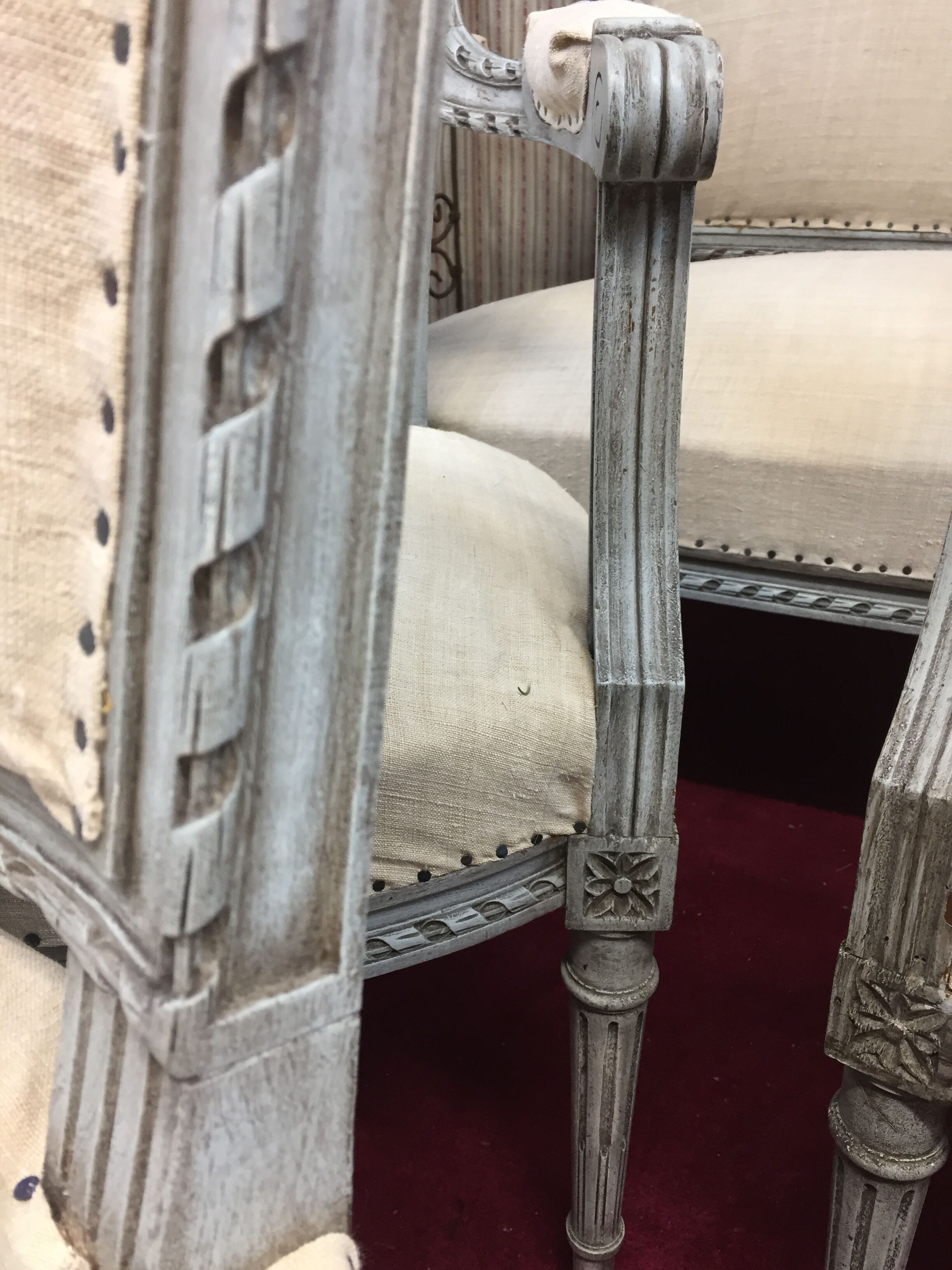 Armchair Cabriolet old Louis XVI style completely renovated