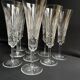 9 champagne flutes – Blown and cut crystal