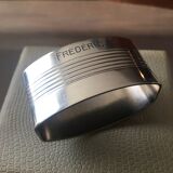 Silver metal towel round "Frédéric"