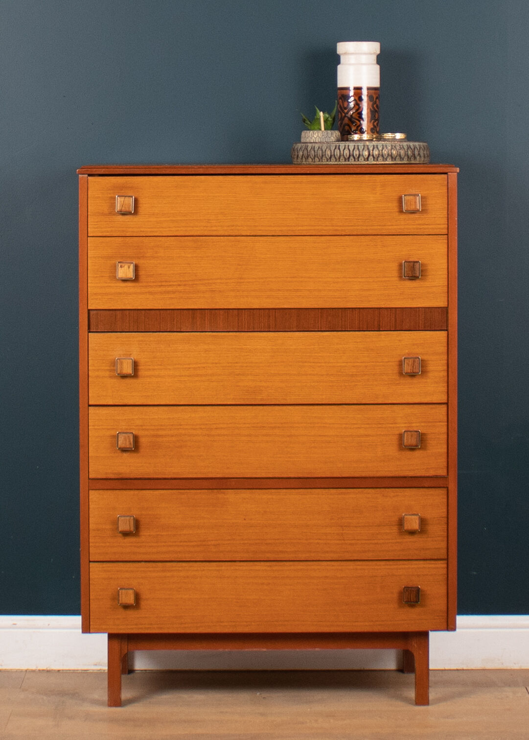 Retro 1960s teak & afromosia tall chest of drawers by homeworthy