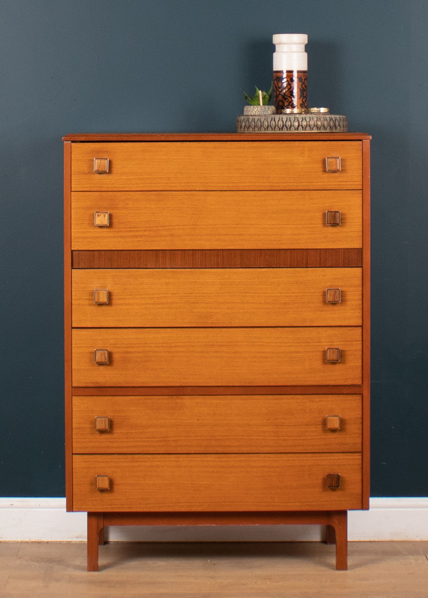 Retro 1960s teak & afromosia tall chest of drawers by homeworthy