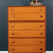 Retro 1960s teak & afromosia tall chest of drawers by homeworthy