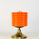 Mid-century orange glass table lamp