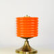 Mid-century orange glass table lamp