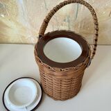 Wicker rattan ice bucket