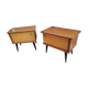 Lot 2 tables de chevet à pieds compas vintage 50-60's