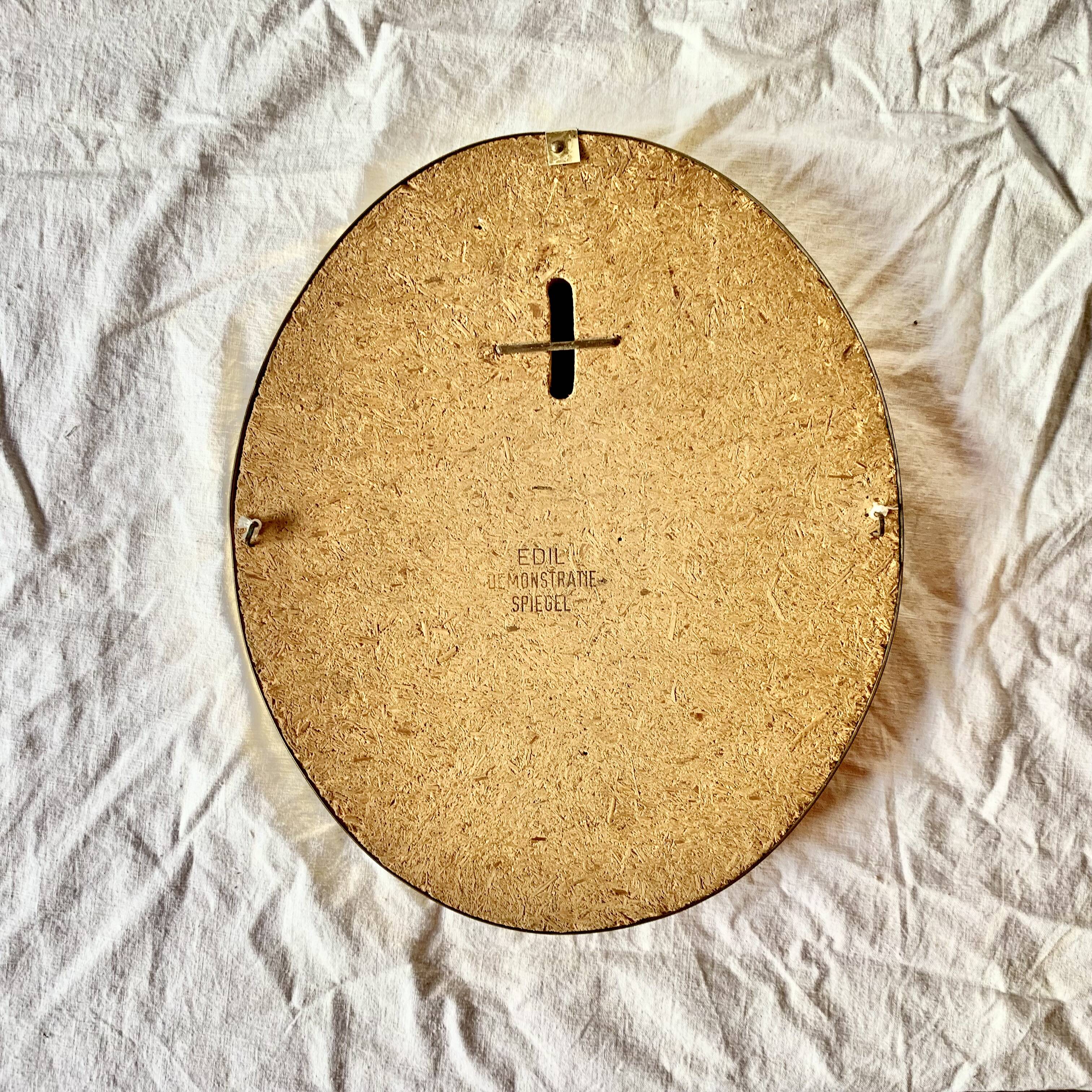 Vintage oval mirror with brass border - EDIL