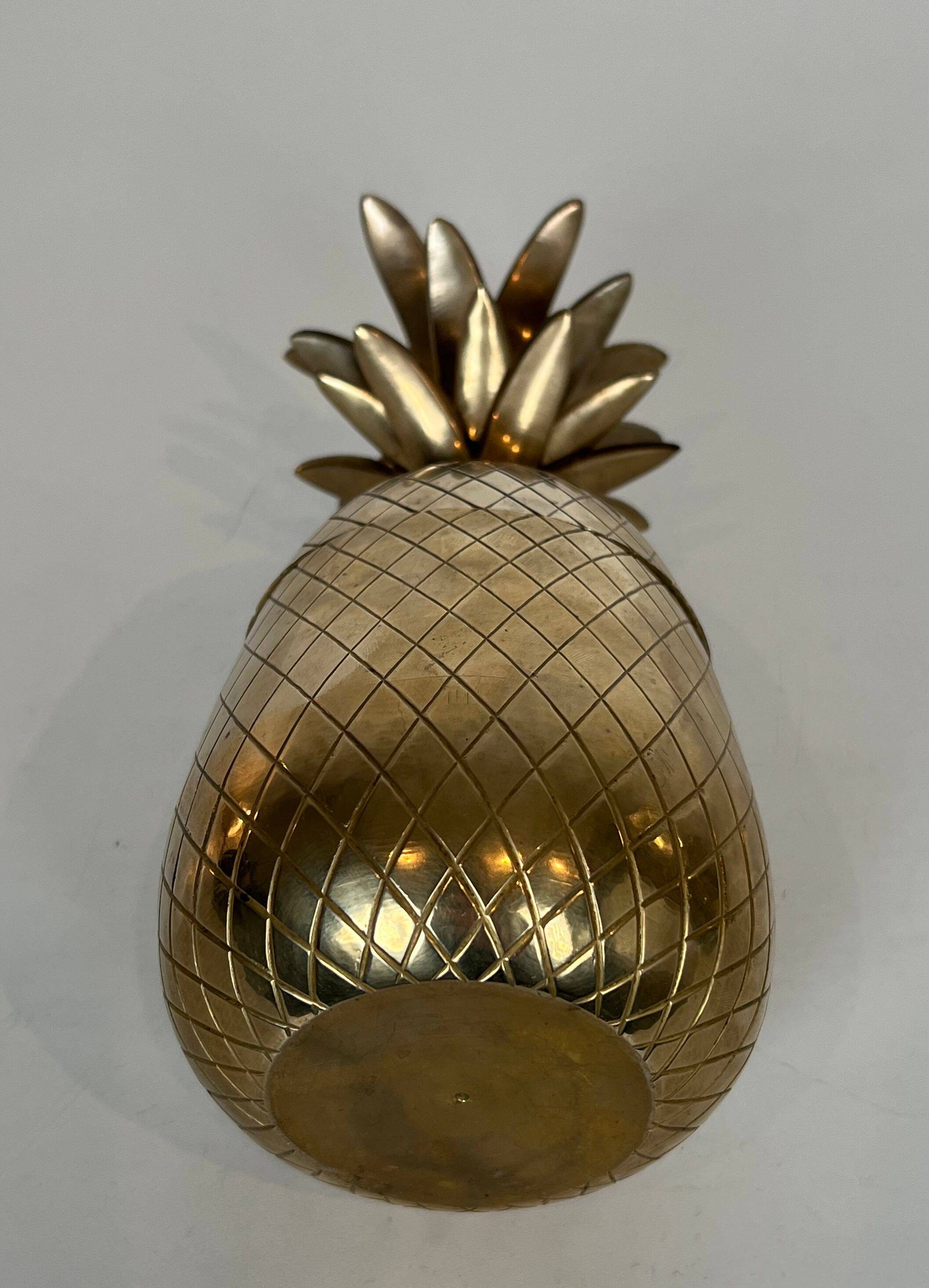 Pineapple ice bucket in brass and steel