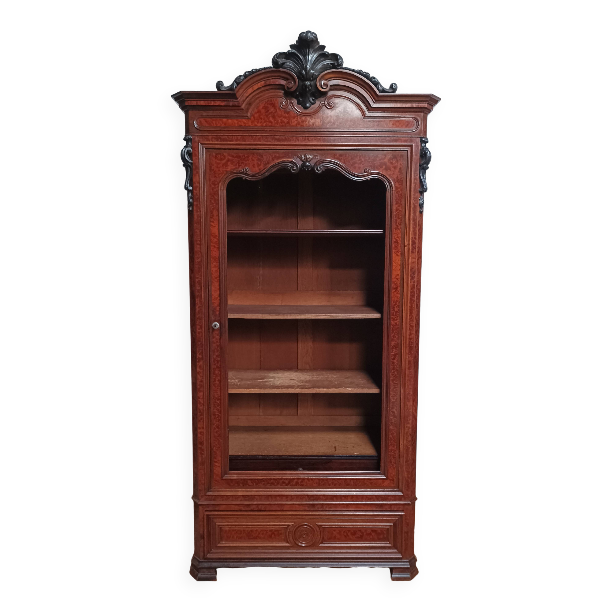Napoleon III period library in thuja burl